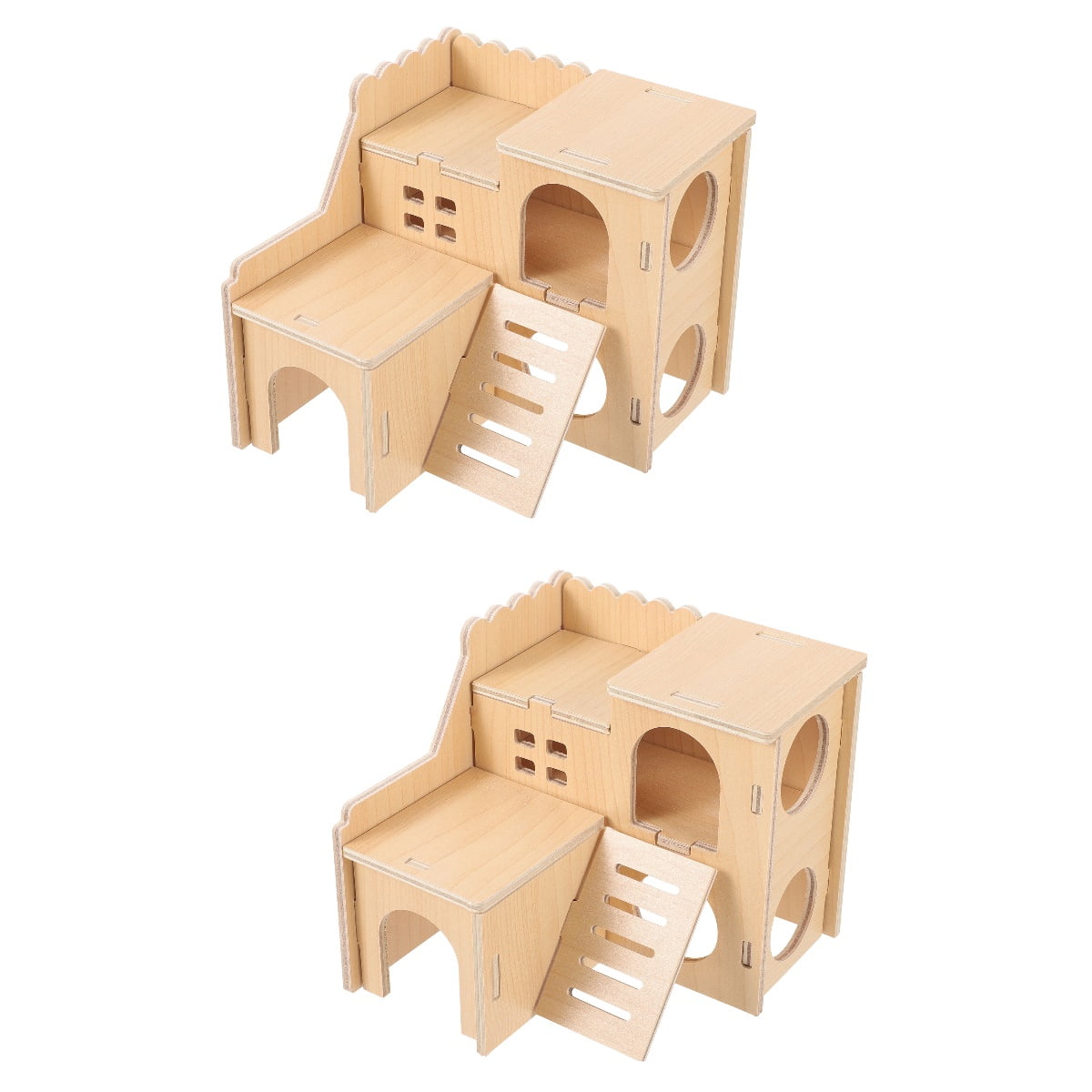 View of Set of 2 Hamster Maze Chalet Cage Small Animal Playground Dog Kennel ...