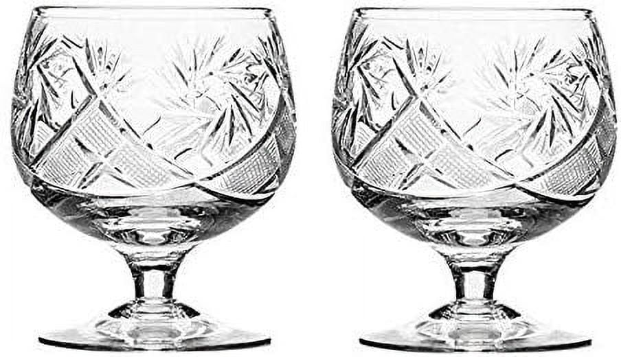 Set of 2 Hand Made Vintage Crystal Glasses, Brandy & Cognac