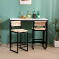 thumbnail image 1 of Set of 2 Hand Weave Bar Stool Set Natural Paper Rope Woven Seat Counter Height Chairs Farmhouse Style Furniture for Home & Office Dining Room, 1 of 15