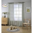 thumbnail image 1 of Luxury Home Textile Traditional Sage Green Solid Grommet Sheer Curtain Panel Pairs Curtains, 54 in x 84 in (2 Panels), 1 of 2