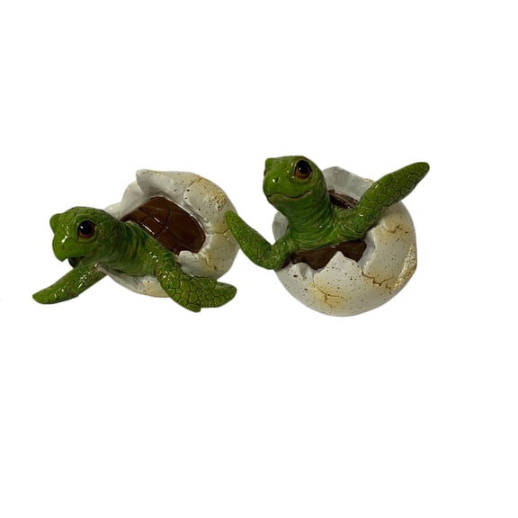 Fancy That Hatching Sea Turtle Figurines Resin Decor Set of 2