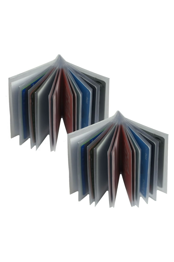 Set of 2 Heavy Duty Clear Vinyl Plastic 12 Pages Insert for Bifold or Trifolds Wallet MADE IN USA