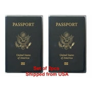 Set of 2 Heavy Duty Clear Vinyl Plastic Passport Cover Holder Travel