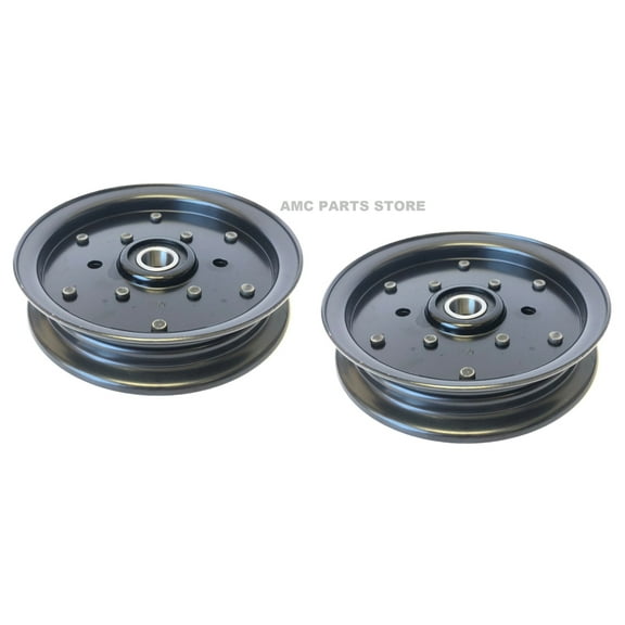 Set of 2 Heavy Duty Flat Idler Pulleys Compatible With: Hustler Pulley Part Number 781856, John Deere Pulley TCA19779 TCA20092 & More
