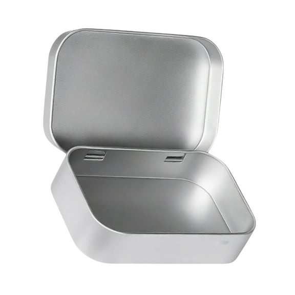 Set of 2 Hingeds Iron Storage Tins Space Efficient Home Office Organization