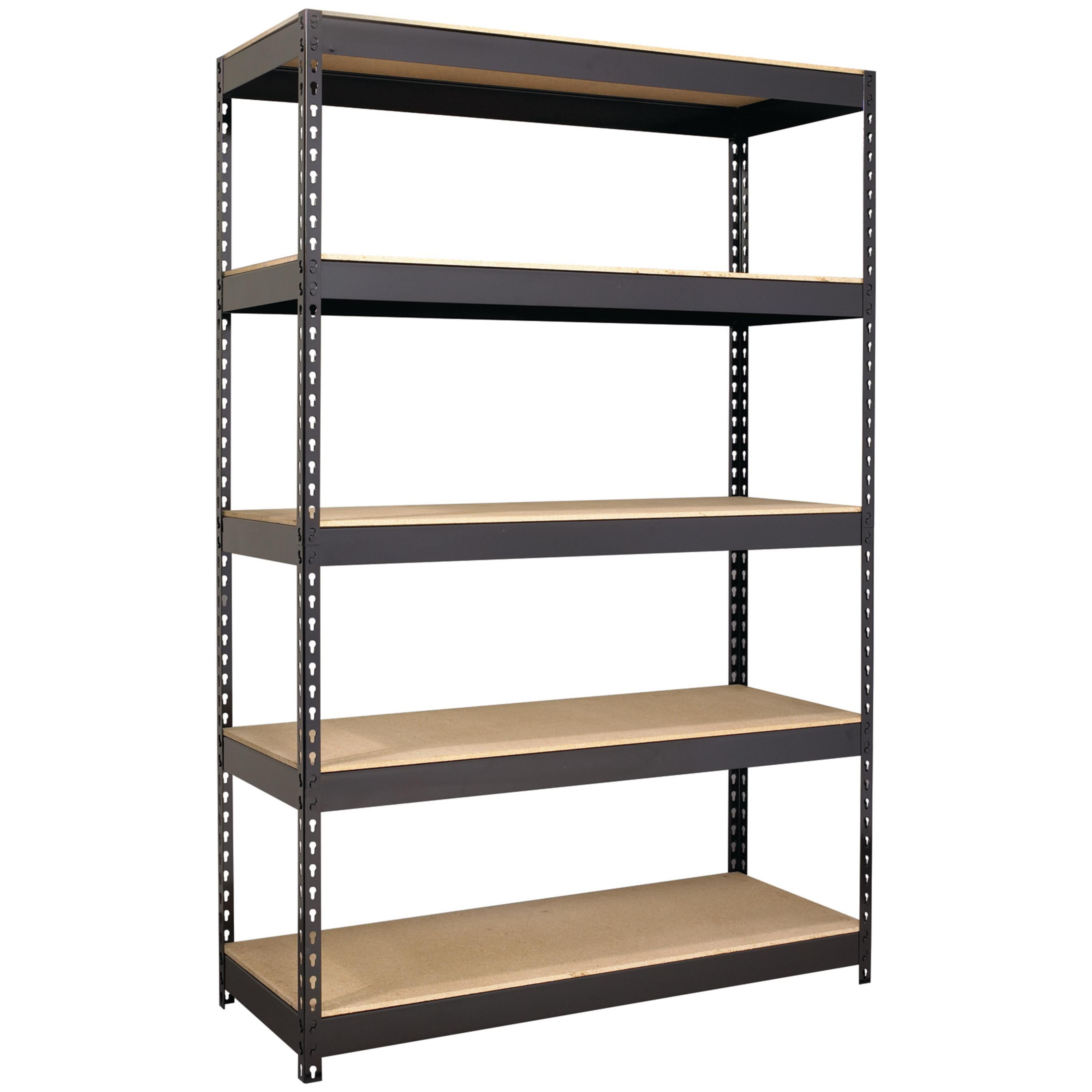 (Set of 2) Hirsh Riveted Boltless Shelf Unit, Black