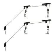 Set of 2 Hoist Pulley System Bike Hangers for Garage - Overhead Ceiling Storage for Bicycles or Ladders with 100lb Capacity Each by RAD Cycle