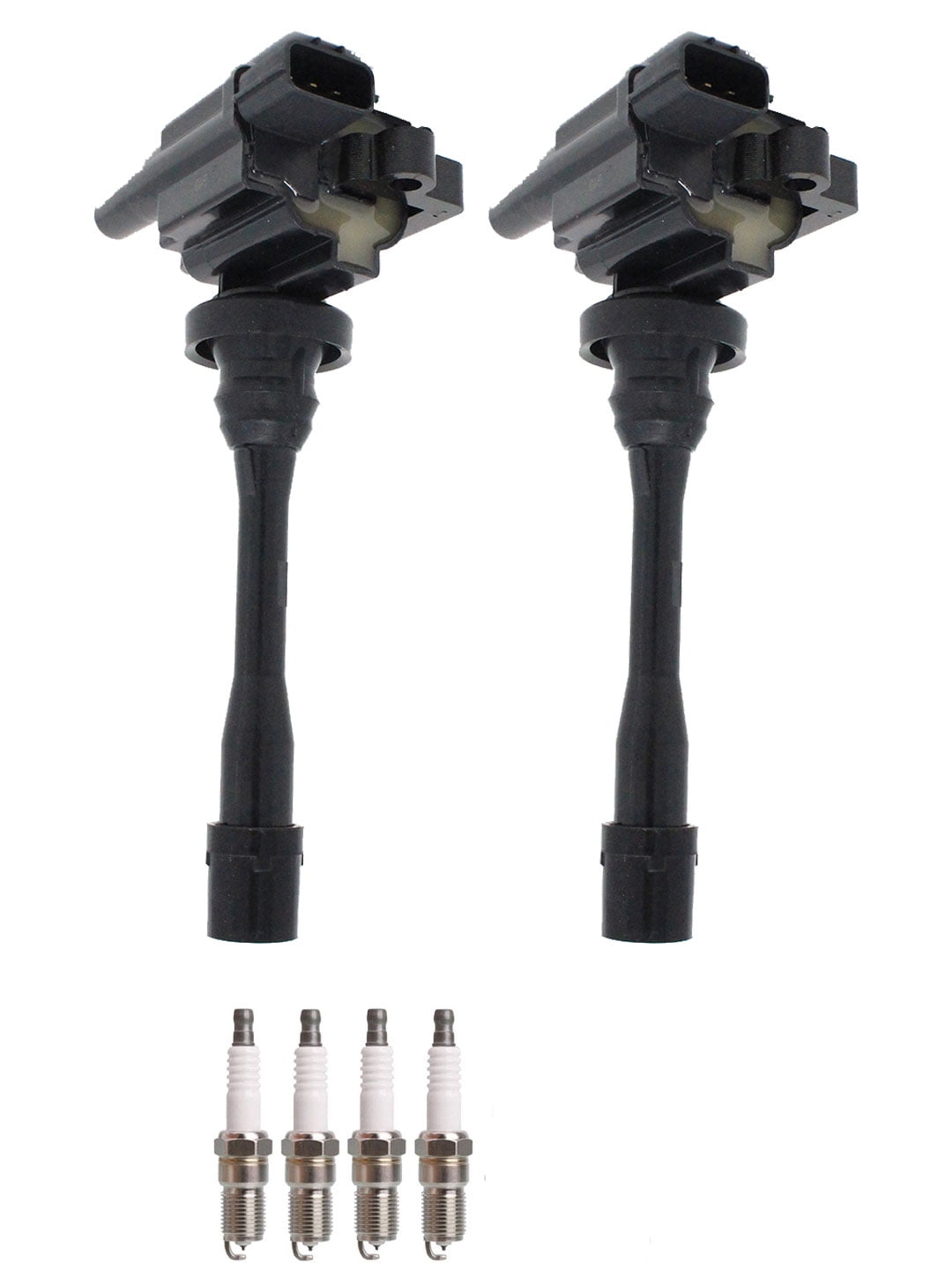 Set of 2 ISA Ignition Coils + 4 Spark Plugs  Compatible with 2000-2005 Mitsubishi Eclipse GS Hatchback 2-Door 2.4L 2351CC Replacement for UF295