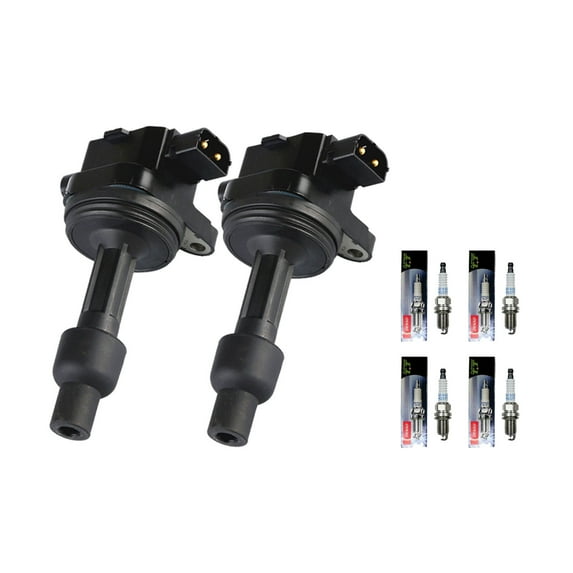 Set of 2 ISA Ignition Coils and 4 Denso Spark Plugs Compatible with 2002 Volvo V40 1.9L L4 1948cc -ci Replacement for UF365