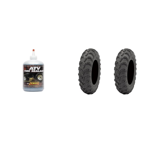 Set of 2 ITP Mud Lite AT Front/Rear Tires 25x10-12 6-ply with QUADBOSS Sealant