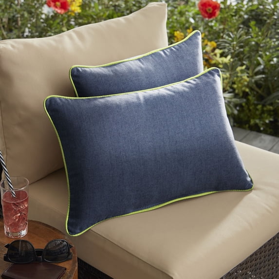 Set of 2 Indigo Blue Sunbrella Outdoor Pillow 20"