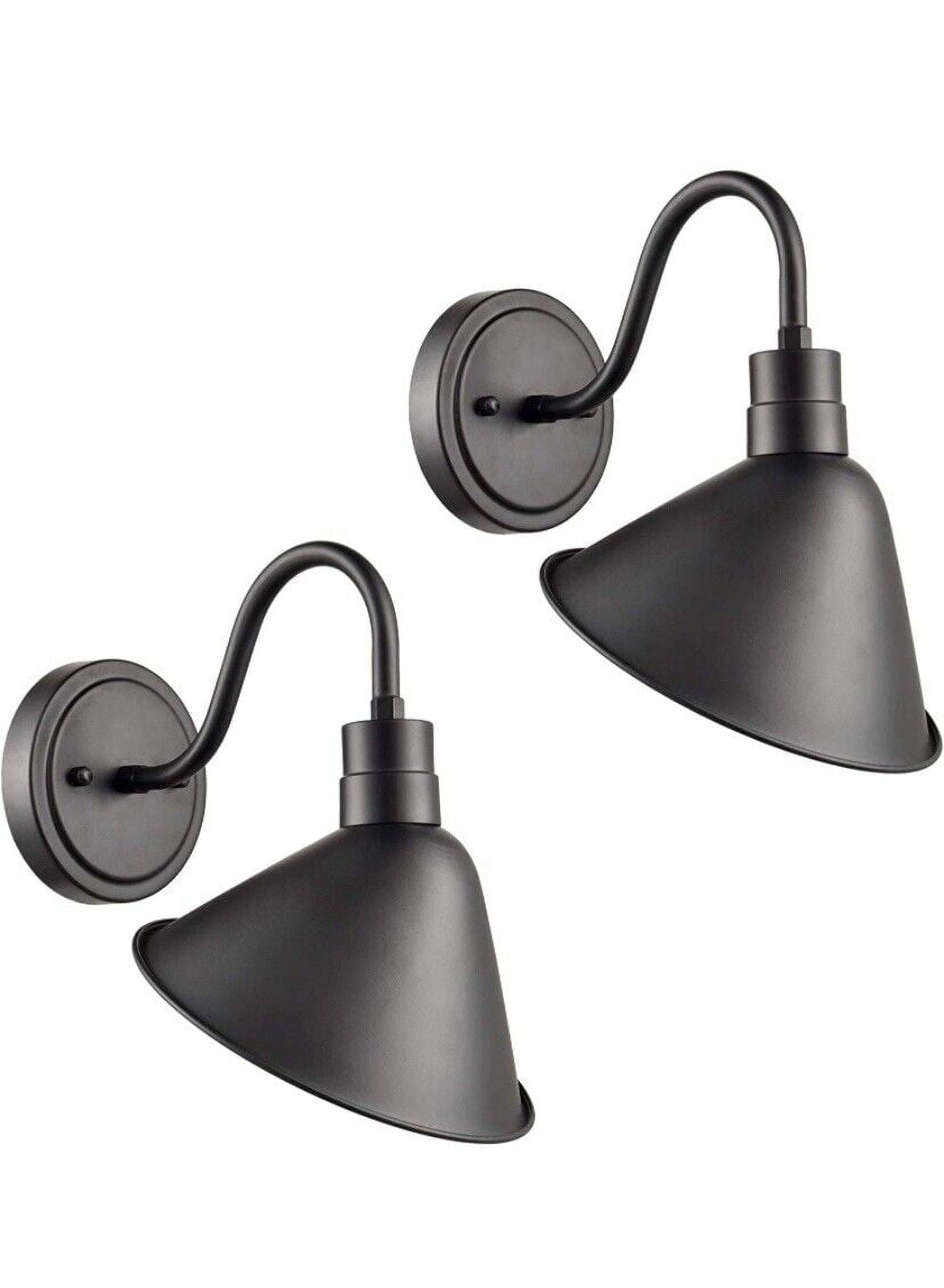 Barn Light Matte Black Outdoor Gooseneck Wall Sconce Set
