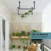 Set of 2 Industrial Pipe Clothes Rack Wall Mounted Garment Rack,Iron Garment Bar