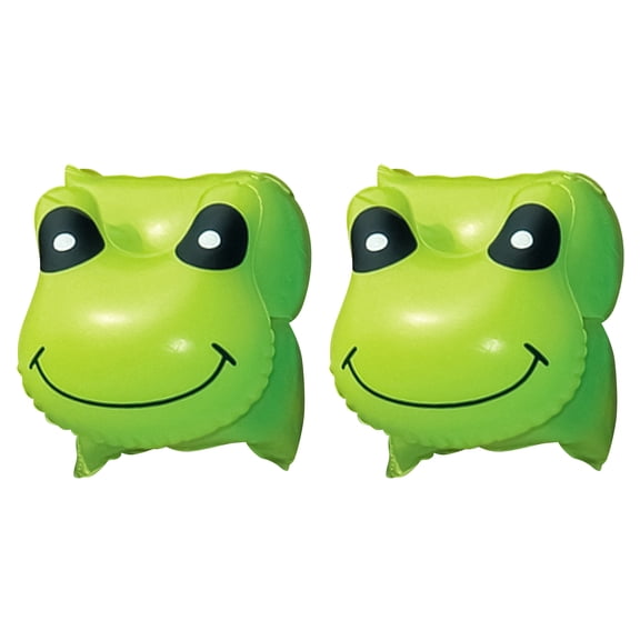 Swim Central Set of 2 Inflatable Green Frog Animal Fun Swimming Pool Arm Floats For Kids, 7.5-Inch