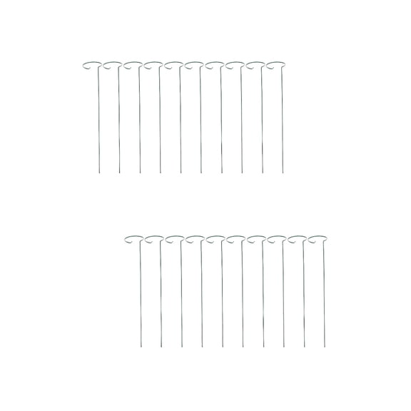 Set of 2 Iron Flower Stand Supporting Rack Stake Plant Hooks Trellis Green