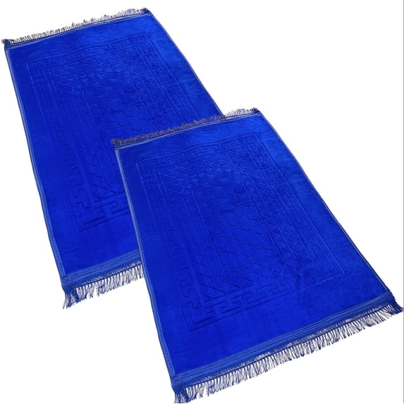 Set of 2 Islamic Prayer Rugs - Oversized Soft Thick and Plush Musallah Mat for Men Women and Children (سجادة صلاة(