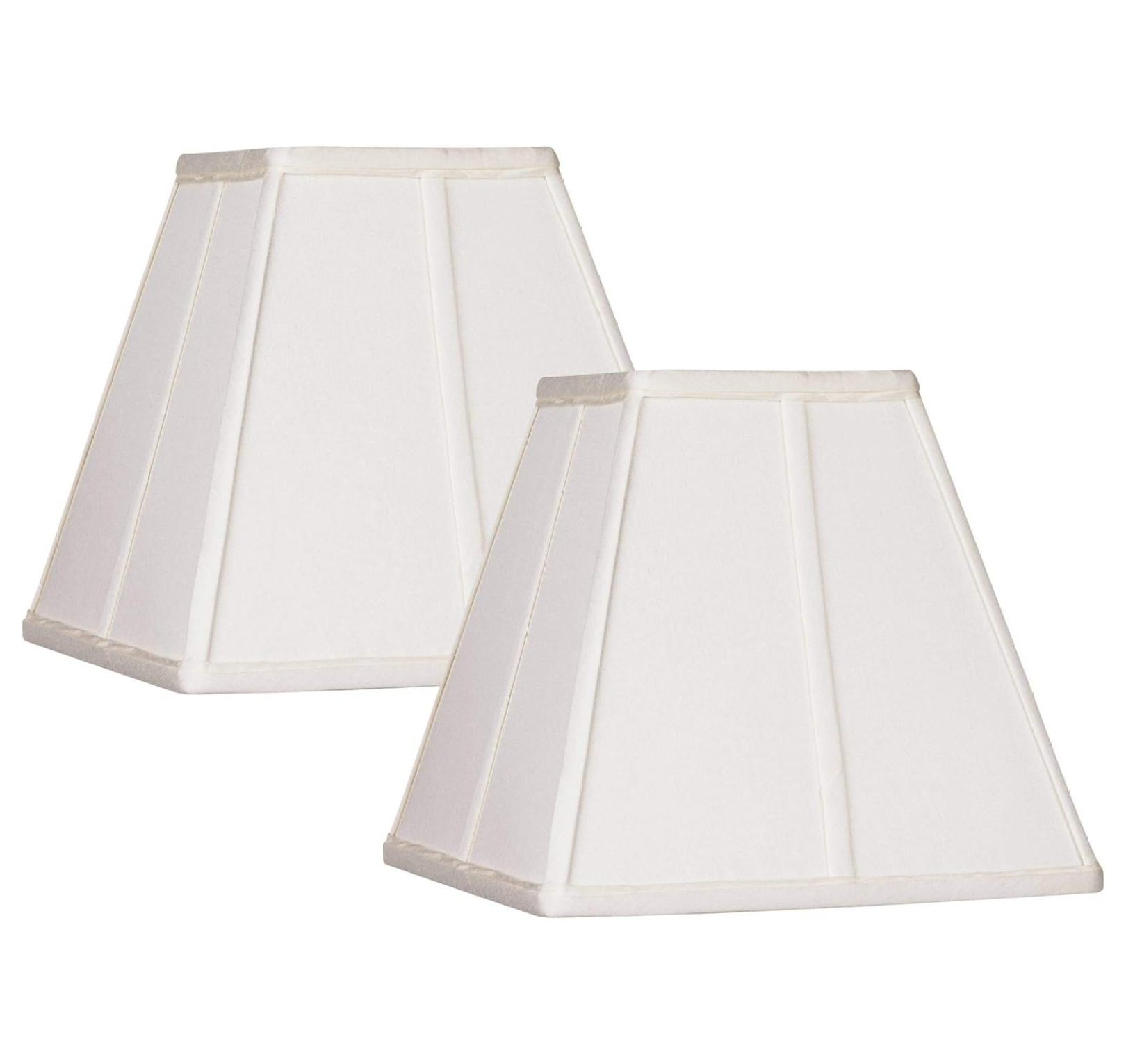 Set of 2 Ivory Classic Small Square Lamp Shades 5.25" Top x 10" Bottom