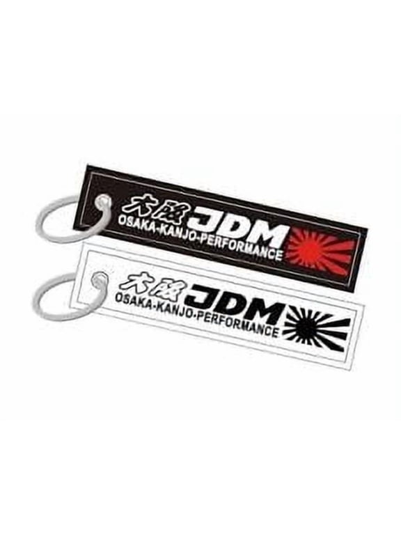 Set of 2 JDM Japan Flag Motorcycle Keychains Double-Sided Tags for Scooters, Cars, Bikes and Gifts