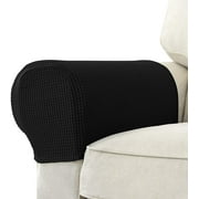 Set of 2 Jacquard Stretch Sofa Armchair Armrest Covers Anti-Slip Furniture Protector Armrest Slipcovers for Sofa Recliner