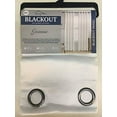 thumbnail image 1 of Set of 2 Jeannie Blackout Grommet Top Curtain Panels, Energy Saving, Blocks Noise, White, 1 of 2