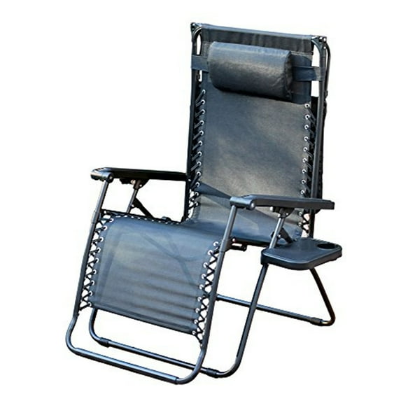 Jeco Oversized Zero Gravity Chair in Black (Set of 2)