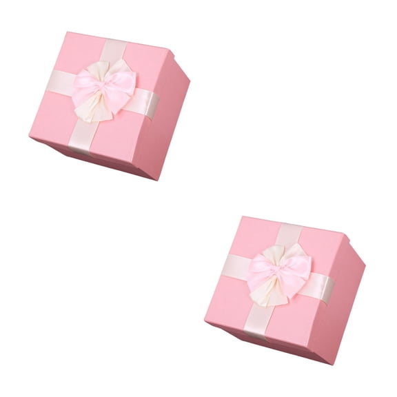 Set of 2 Jewelry Birthday Gift Box Creative Gift Box Miss Bride 24X24X18cm Pink