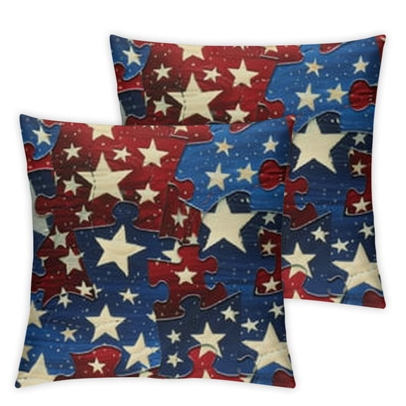 Set of 2, Jigsaw puzzle Square, Without Pillow Inserts Double-Sided Print Home Furnishing