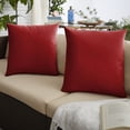 thumbnail image 1 of Set of 2 Jockey Red Sunbrella Canvas Indoor and Outdoor Square Throw Pillow, 18", 1 of 2