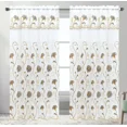 thumbnail image 1 of Set of 2 Judy Embroidered Curtains with Attached Valance, 84" Long, Silver, 1 of 2