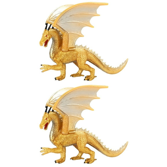 Set of 2 Jumbo Dinosaur Toys Stuffed Animal Birthday Decorations Golden