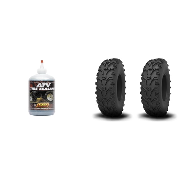 Set of 2 KENDA Bearclaw Front/Rear Tires 25x12.5-10 6-ply with QUADBOSS Sealant