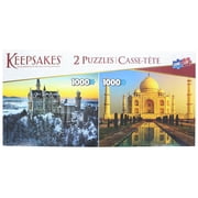 Set of 2 Keepsakes 1000 Piece Jigsaw Puzzles | Neuschwanstein Castle / Taj Mahal