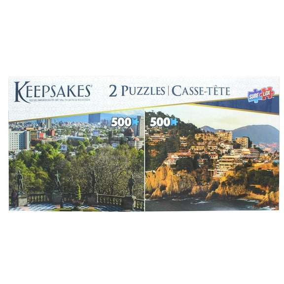 Set of 2 Keepsakes 500 Piece Jigsaw Puzzles | Mexico City / Acapulco