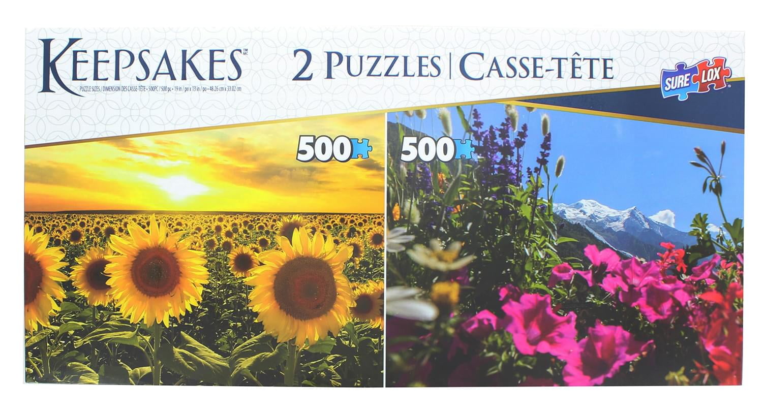 Set of 2 Keepsakes 500 Piece Jigsaw Puzzles Wildflowers