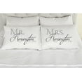 thumbnail image 1 of Set of 2 King Personalized Couples Pillow Cases, Mr. Mrs. Printed Pillowcases, Wedding Gift, Anniversary, Bridal Shower Gift, 1 of 1