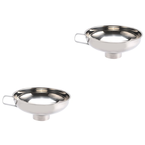 Set of 2 Kitchen Funnel Jam Making Equipment Funil Wide Mouth Stainless Steel