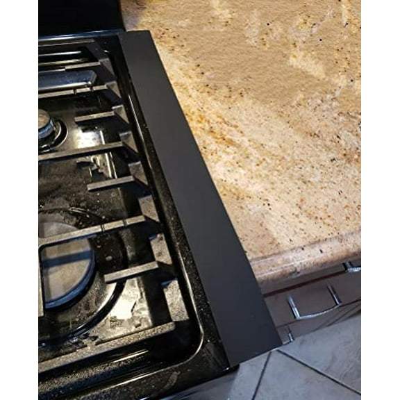 Set of 2 Kitchen Stove Counter Gap Cover Food Grade High Heat Resistant Bridge The Gap Between Stove And Counter Washer and Dryer (Black)