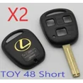 thumbnail image 1 of Set of 2 LEXUS Remote Head Key SHELL 3 BUTTON SHORT BLADE USA Seller A++ VLS, 1 of 4
