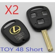 Set of 2 LEXUS Remote Head Key SHELL 3 BUTTON SHORT BLADE USA Seller A++ VLS