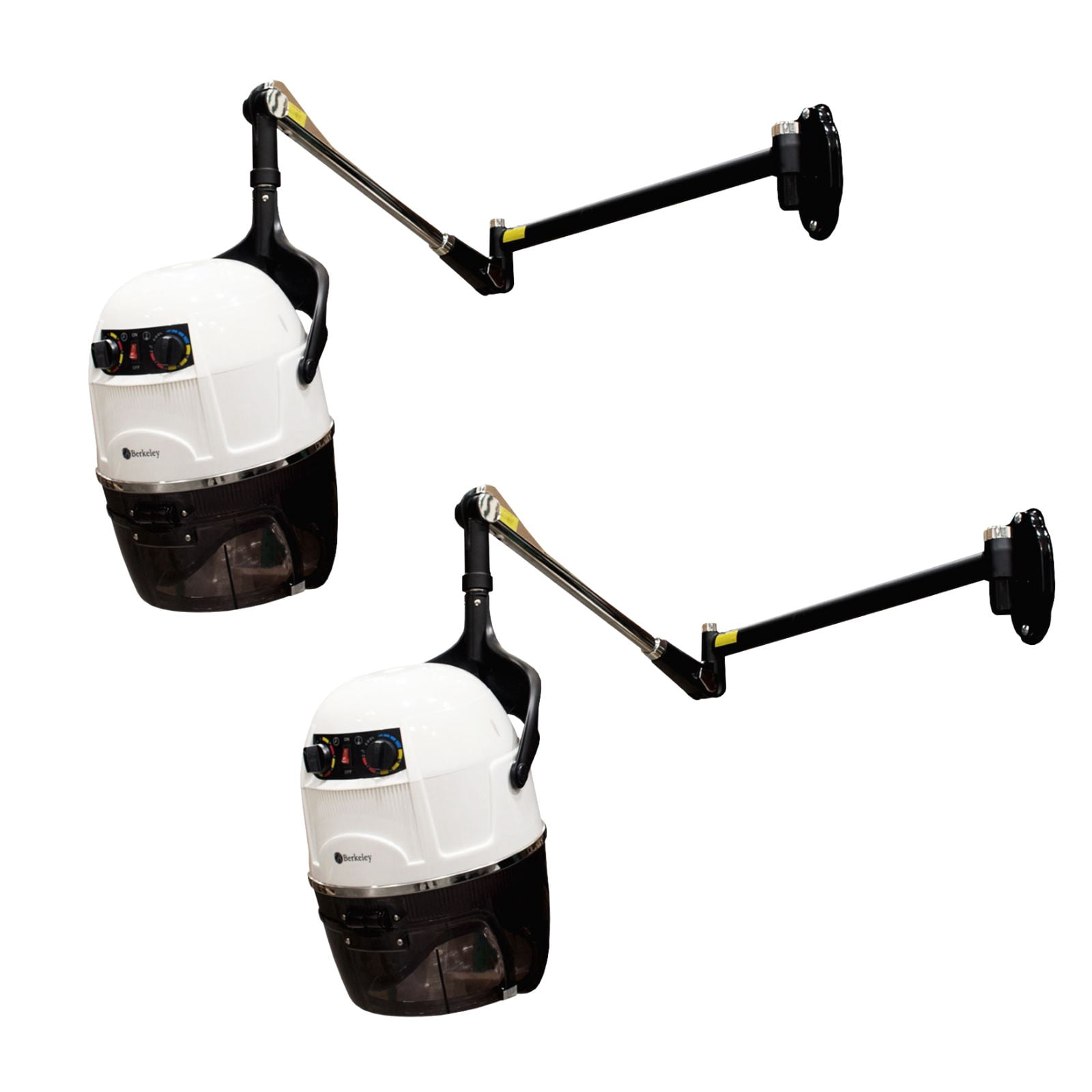 Set of 2 LIBRA II Salon Hair Dryer with Wall Arm (Wall-Mounted Dryer), White