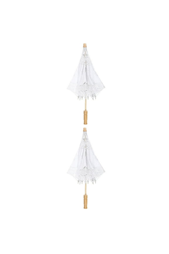 Set of 2 Lace Parasol Umbrella Paralas Rain Wedding Prop