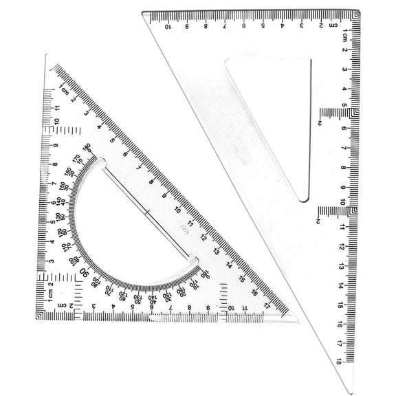 Set of 2 Large Triangle Ruler Square Set, 30/60 and 45/90 Degrees