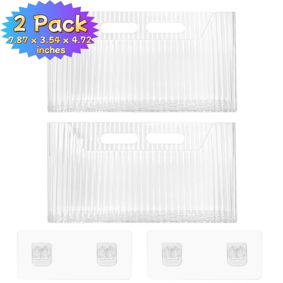 Wall-Mounted Shower Basket 2-Pack, Storage Organizer Bins for Bathroom, Kitchen, Office, Bedroom, and Wall Storage