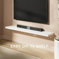 Set of 2 Large White Floating Shelves, 24"x7" Wall Mounted Shelves for Bathroom, Bedroom, Kitchen, Wall Decor