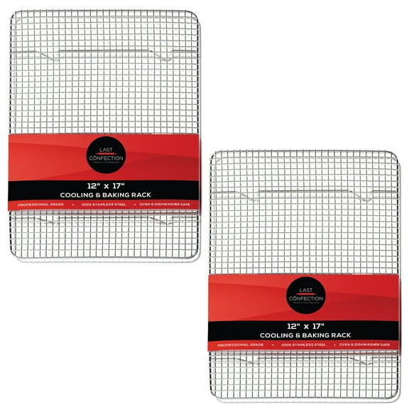 (Set of 2) Last Confection Stainless Steel 12" x 17" Baking & Cooling Racks