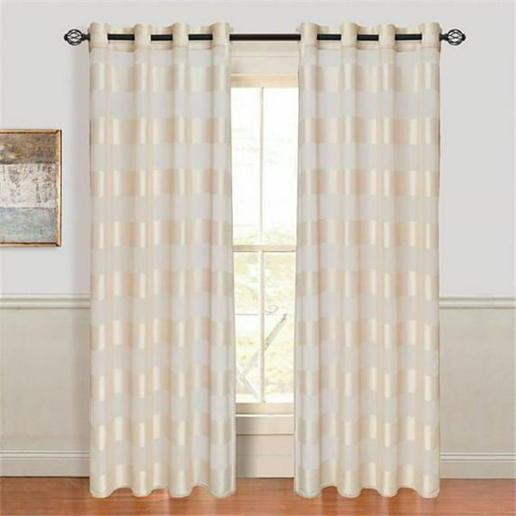 Set of 2 Lavish Home Sofia Grommet Curtain Panel - Cream