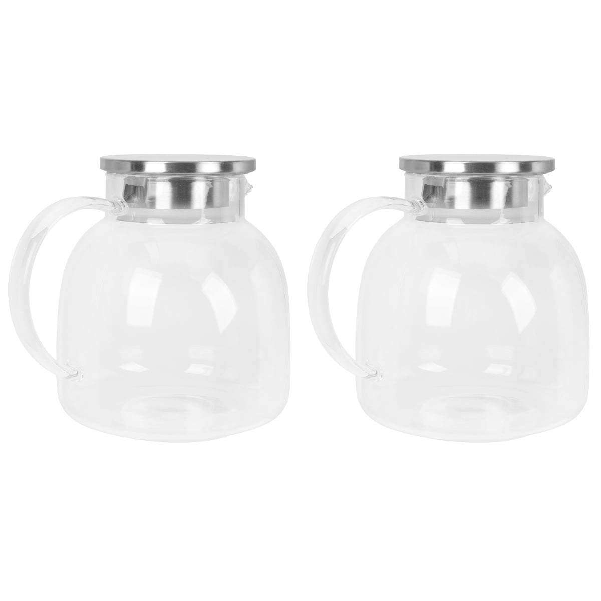 Set of 2 Lemons Glass Pitcher Tea with Lid 1 Gallon for Fridge Milk Jars Lids Juice Jug Water