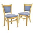 thumbnail image 1 of (Set of 2) Levi Vertical  Blue Denim Upholstered Dining Chair., 1 of 3