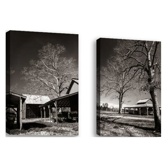 Set of 2 - Lewiston Farm II - Contemporary Fine Art Giclee on Canvas Gallery Wrap - wall décor - Art painting - 12 x 17 Inch - Ready to Hang