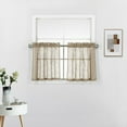 thumbnail image 1 of Set of 2 Linen Textured Semi Sheer Window Treatment Curtain Tiers 24 Inches Long for any Small Window, (27"W x 24"L, Taupe), 1 of 4